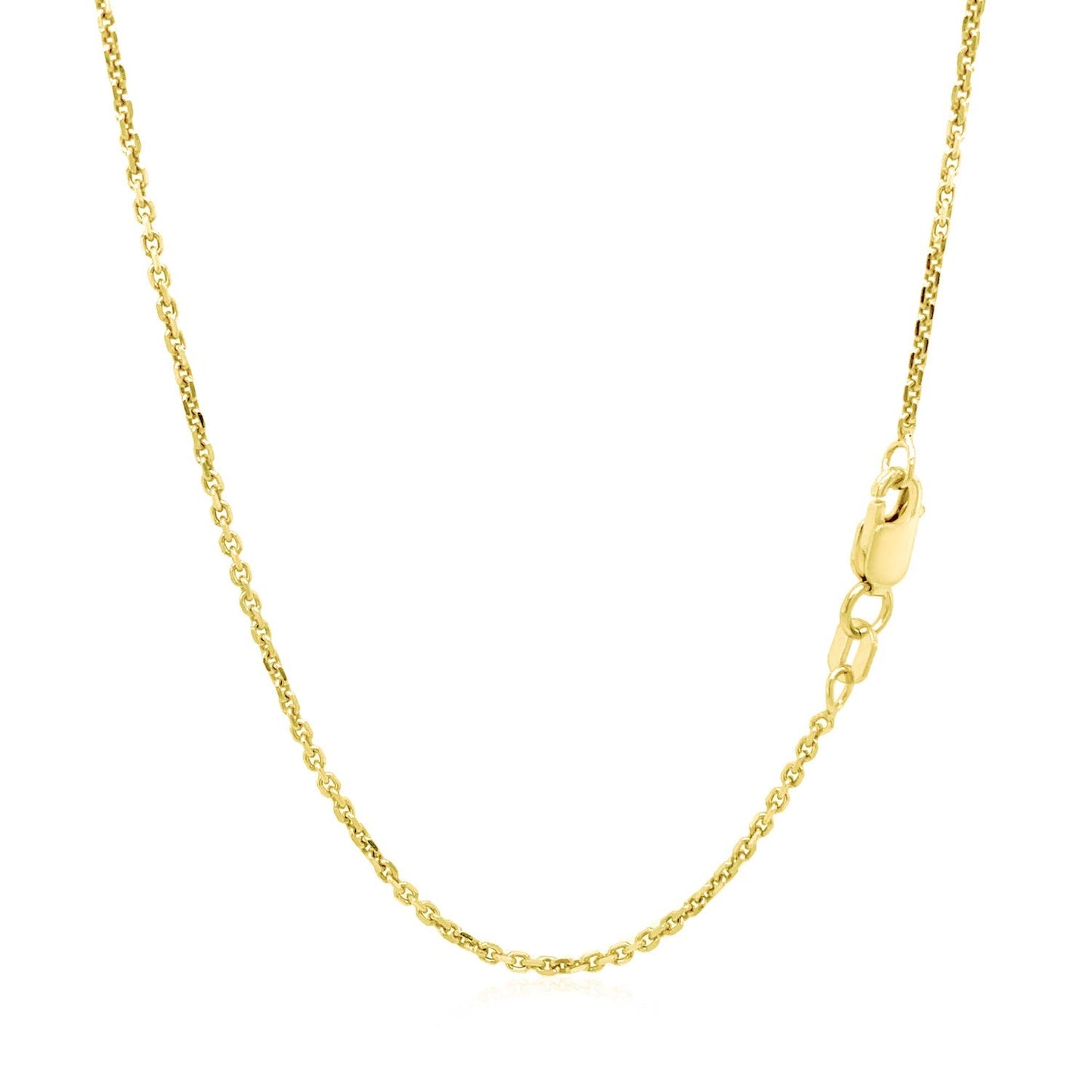 Cadena de eslabones de cable cortada con diamante de oro amarillo de 14k - 1.4mm