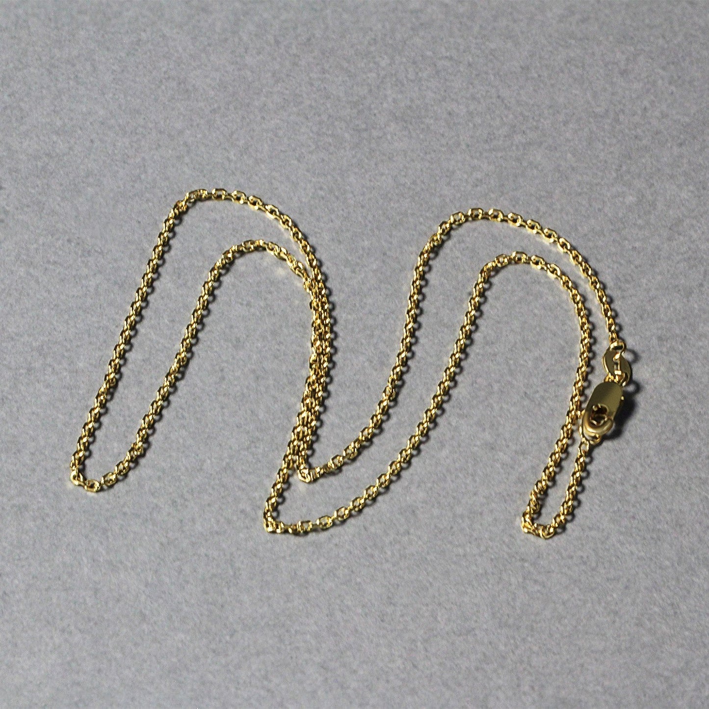 Cadena de eslabones de cable cortada con diamante de oro amarillo de 14k - 1.4mm
