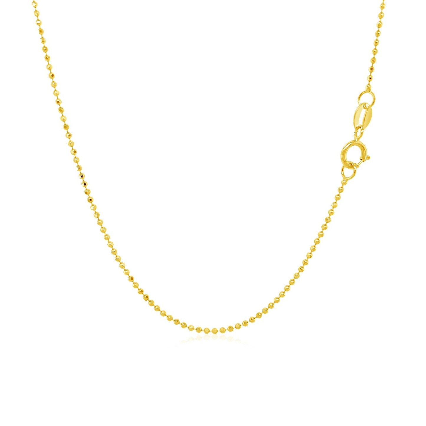 14k Yellow Gold Diamond-Cut Bead Chain - 1.0mm