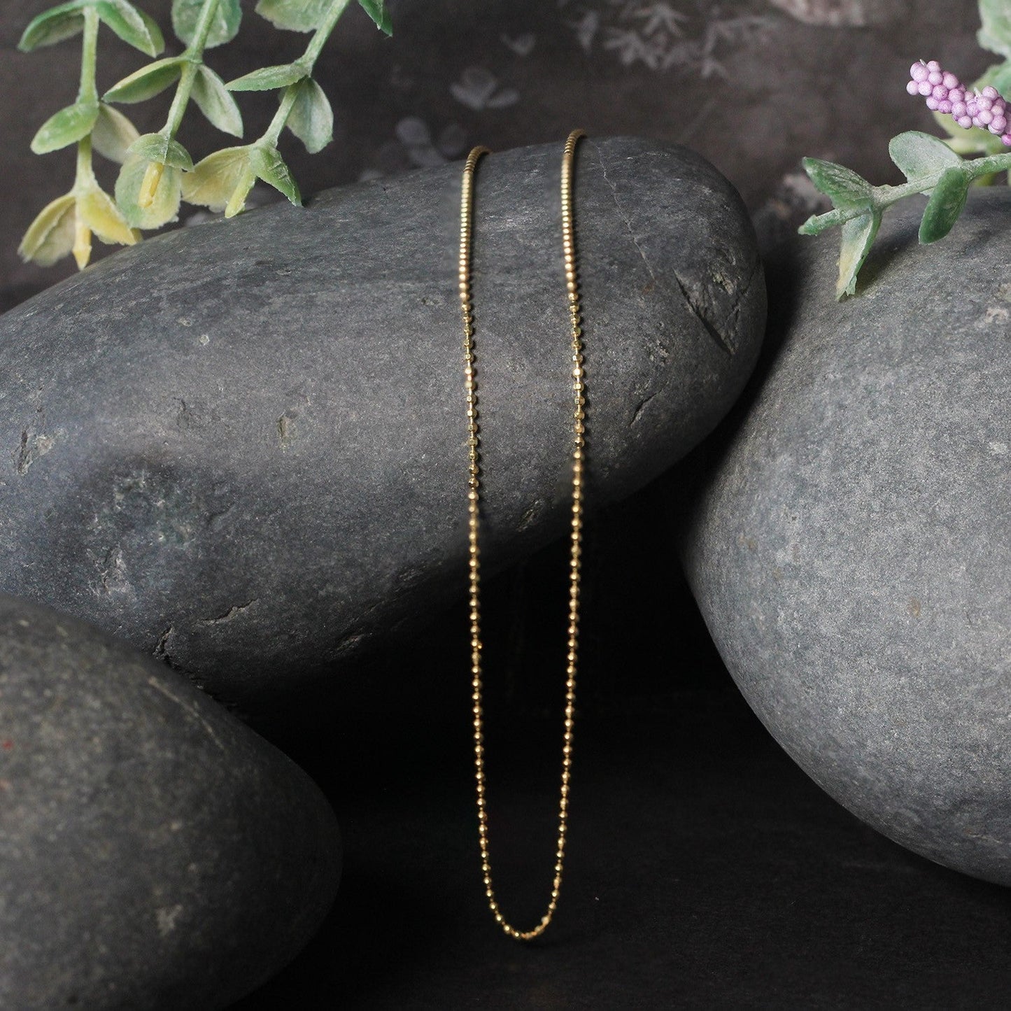 14k Yellow Gold Diamond-Cut Bead Chain - 1.0mm