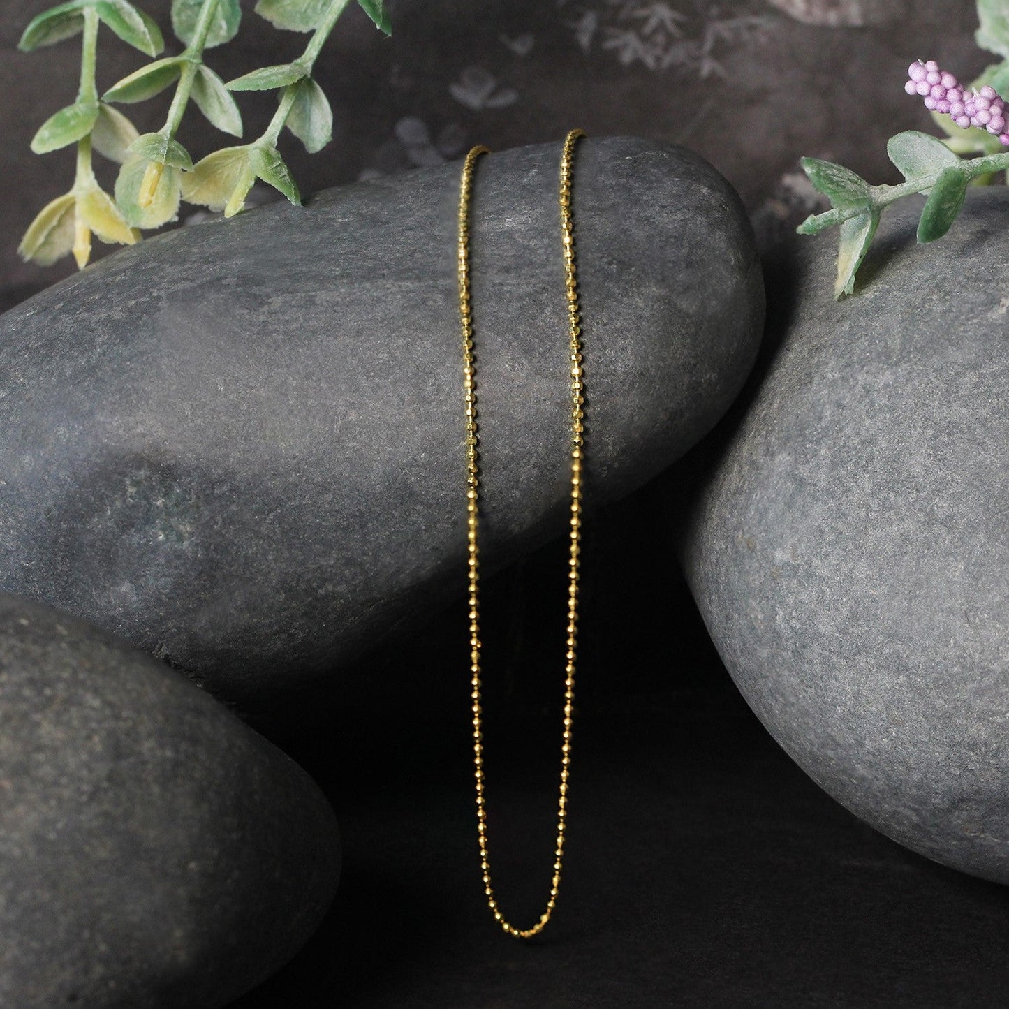 14k Yellow Gold Diamond-Cut Bead Chain - 1.0mm