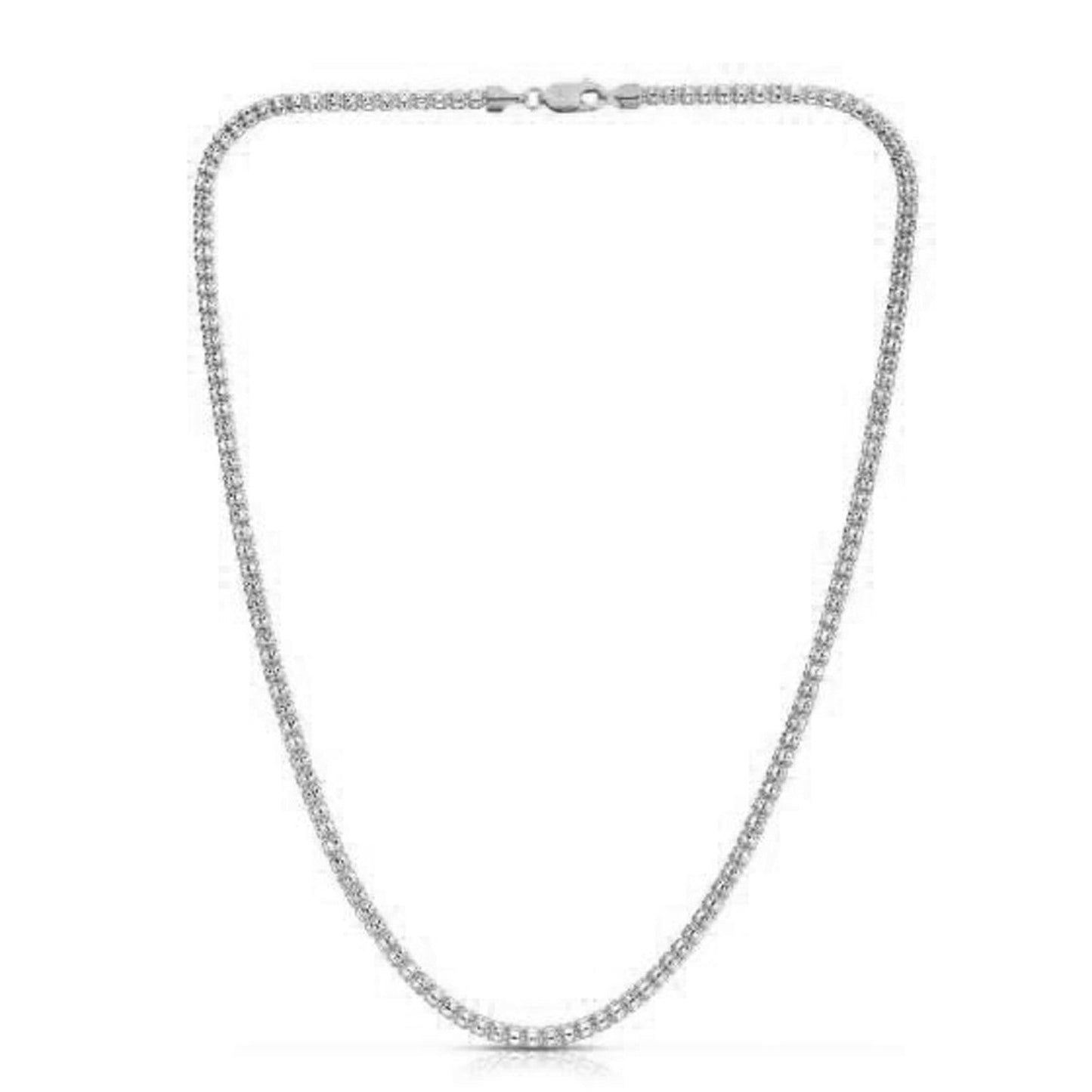 Ice Barrel Chain in 14k White Gold - 3.14 mm