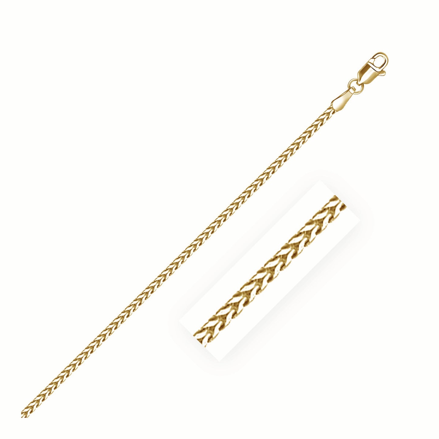 Cadena Franco de Oro Amarillo de 14k - 1.8mm Elegancia
