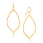 Boucles d'oreilles polies en or jaune 14 carats de style marquise