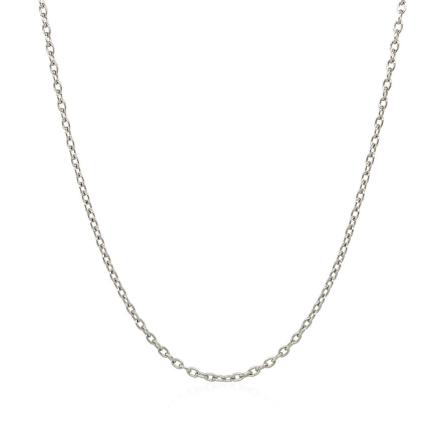 14k White Gold Round Cable Link Chain - 1.5mm