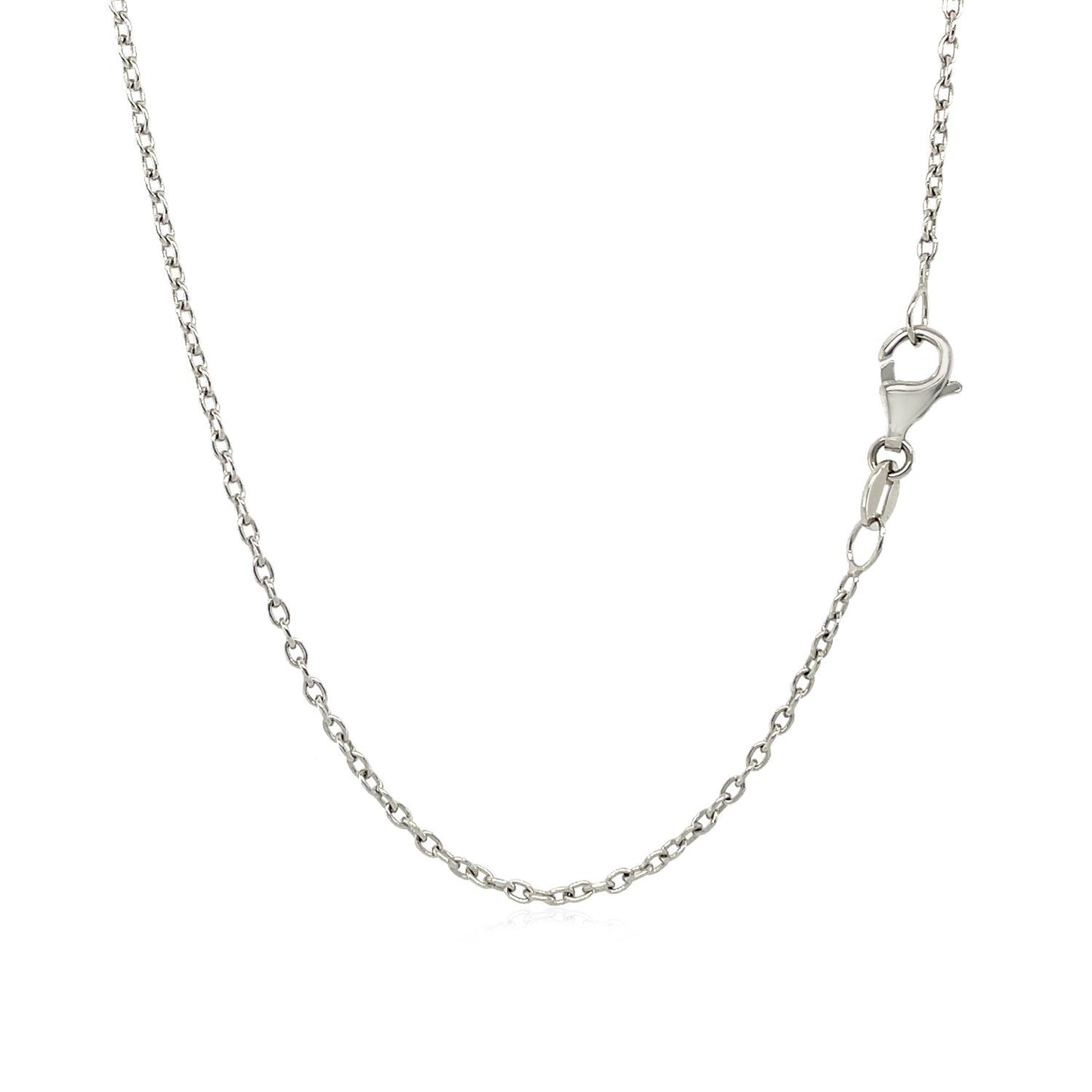 14k White Gold Round Cable Link Chain - 1.5mm