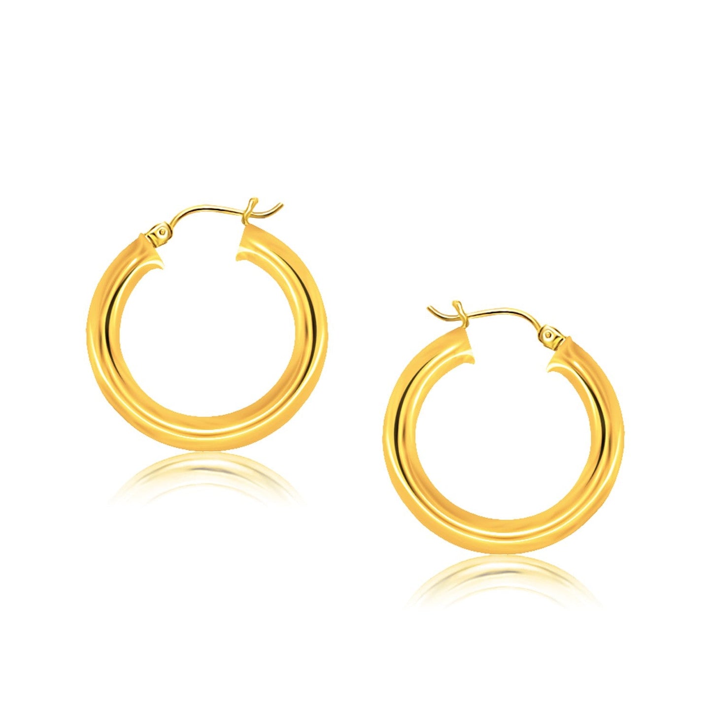 Boucles d'oreilles créoles en or jaune 14k poli - 30 mm