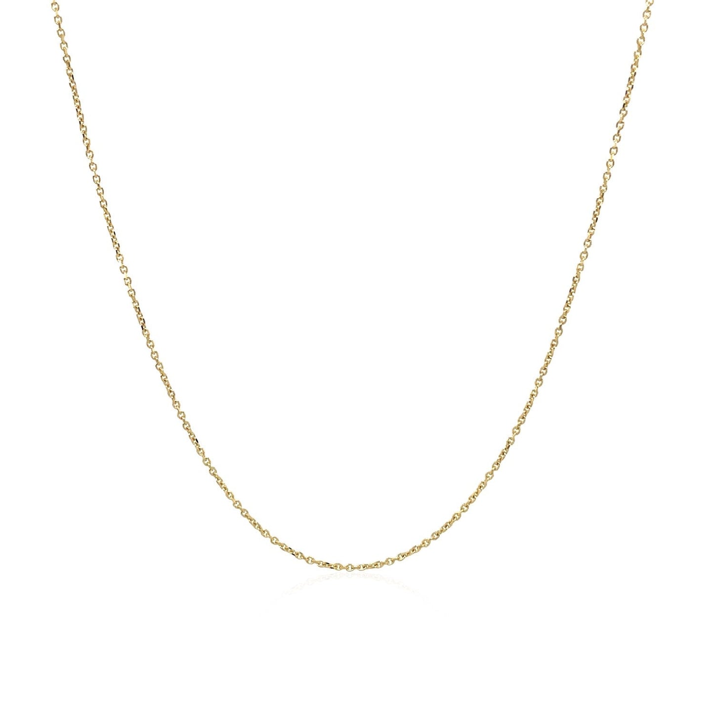 Cadena de eslabones de cable de oro amarillo de 14k - 0.5mm