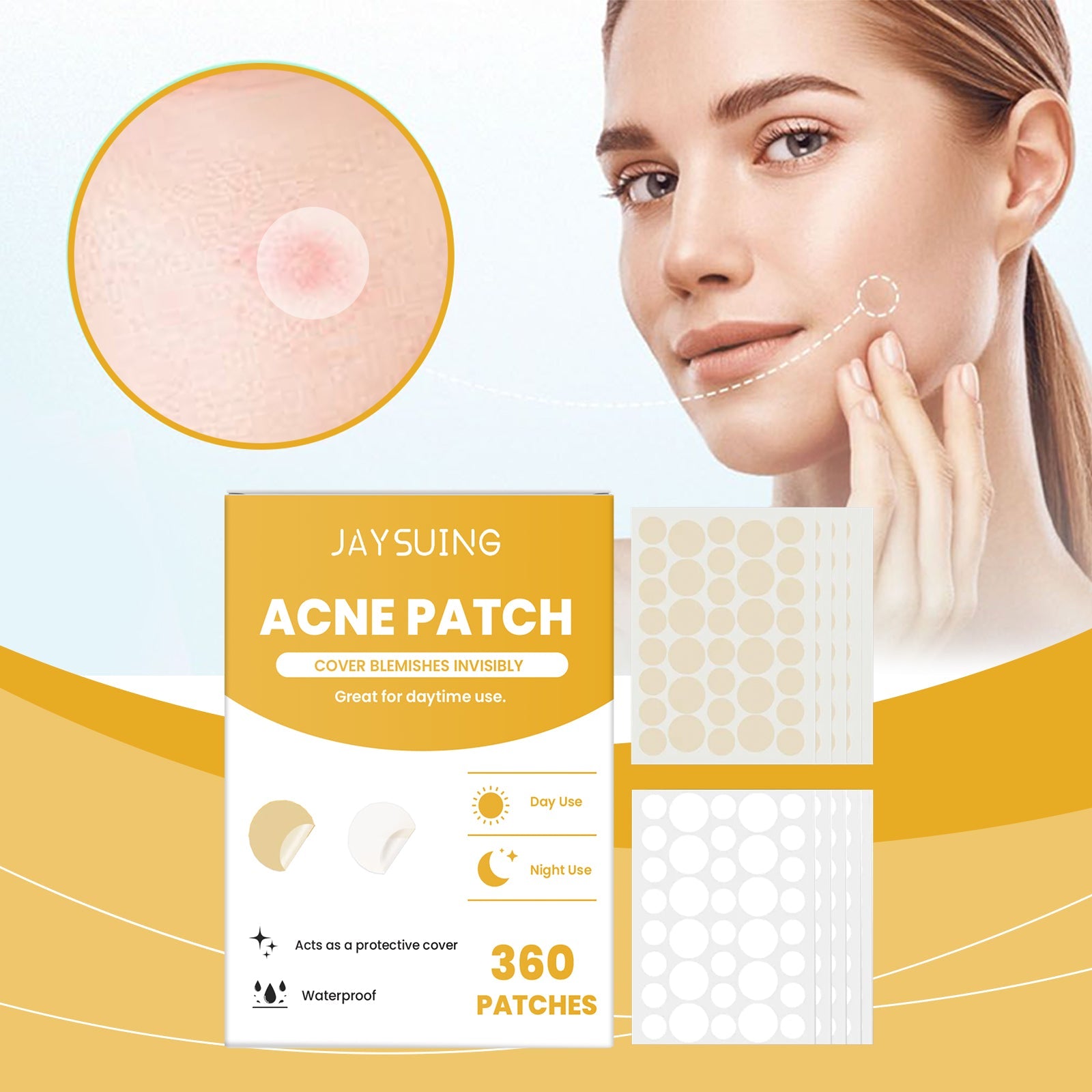 Day And Night Acne Patch Acne Removal Skin Care Facial Cover Acne Invisible Acne Patch - Korvel