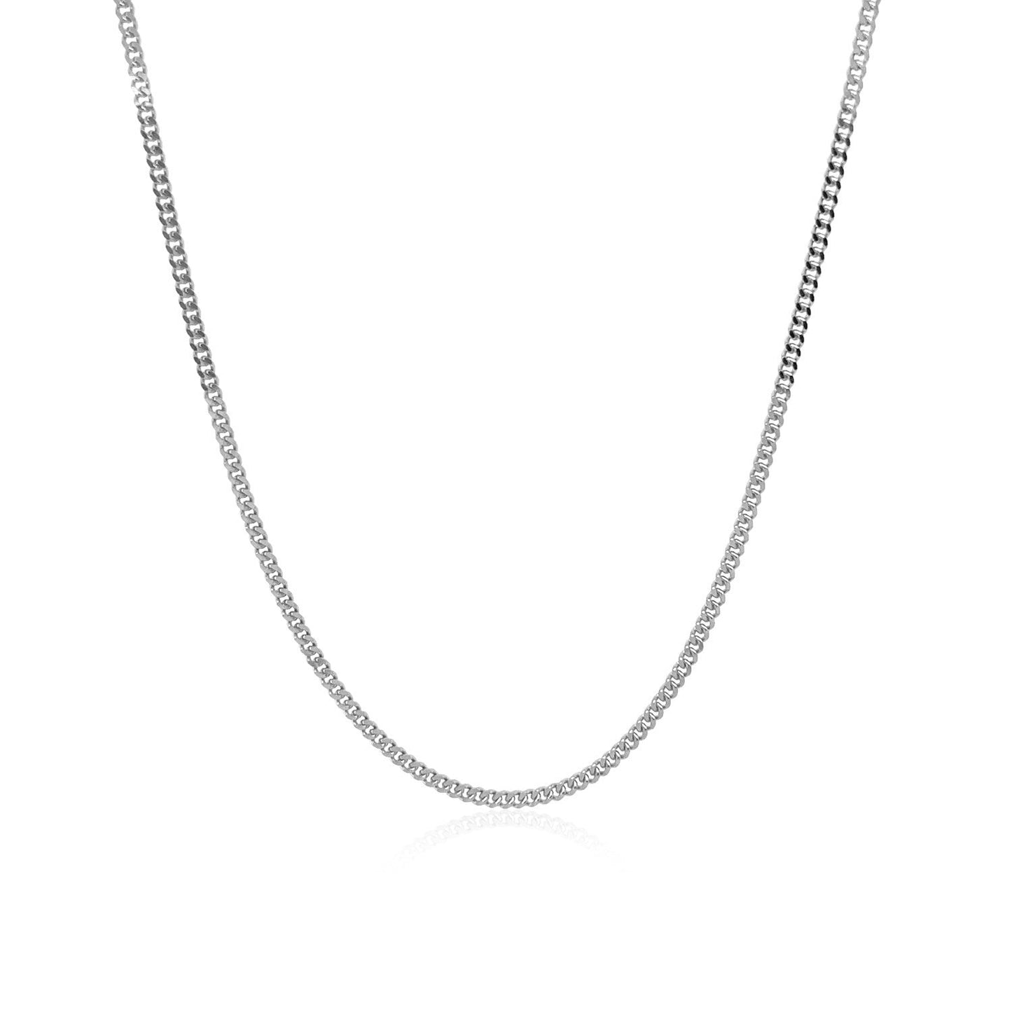 14k White Gold Gourmette Chain - 1.5mm