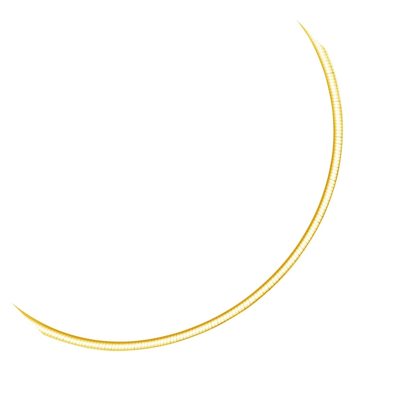 14k Two Tone Gold Reversible Omega Necklace - 3.0 mm