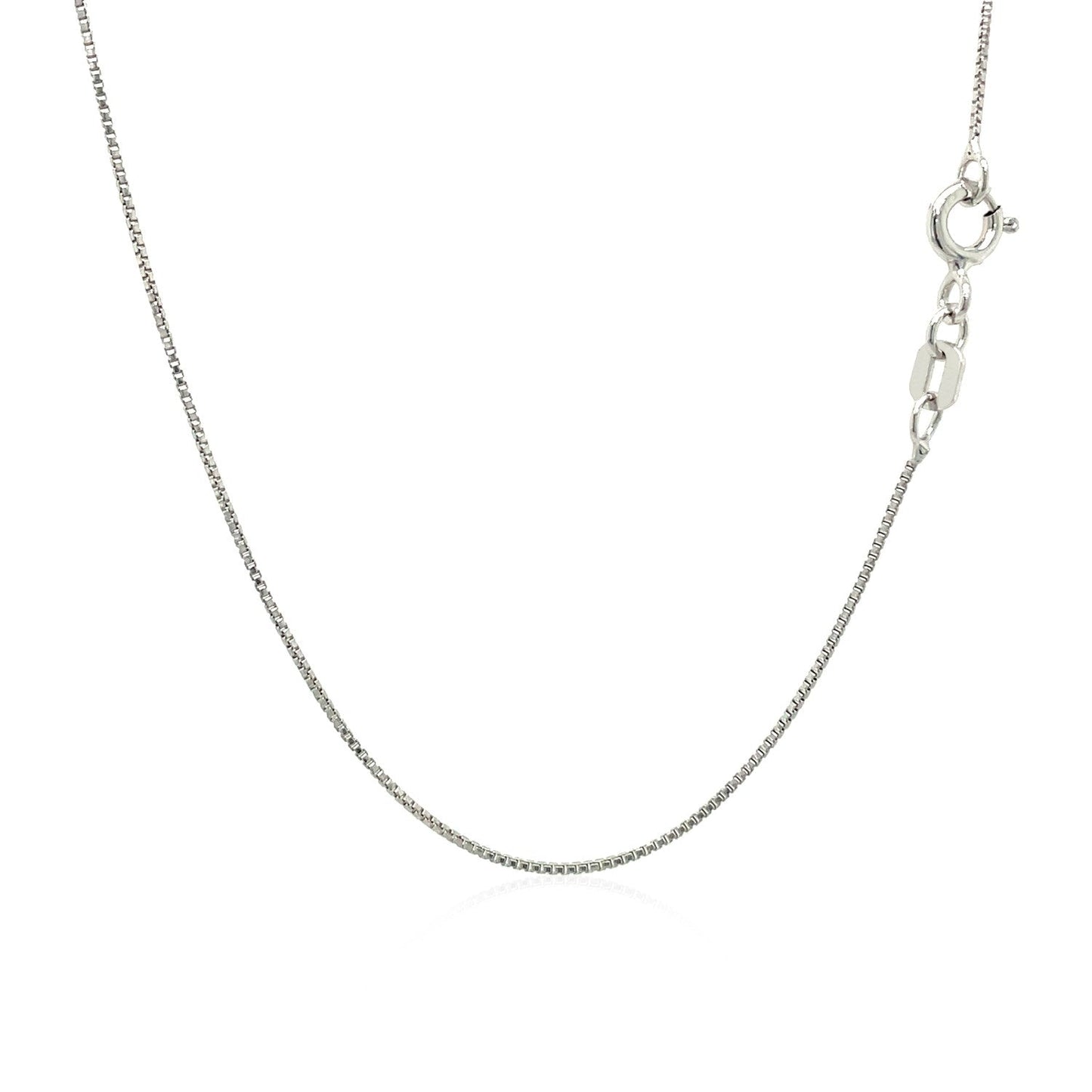 Sterling Silver Rhodium Plated Box Chain - 0.7mm