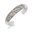 Bracelet manchette en or jaune 18 carats et argent sterling avec motif libellule
