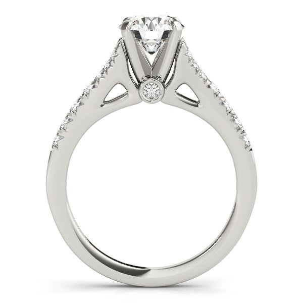 14k White Gold Split Shank Diamond Engagement Ring