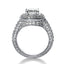 Monture semi-montée en diamant halo vintage en or blanc 14k