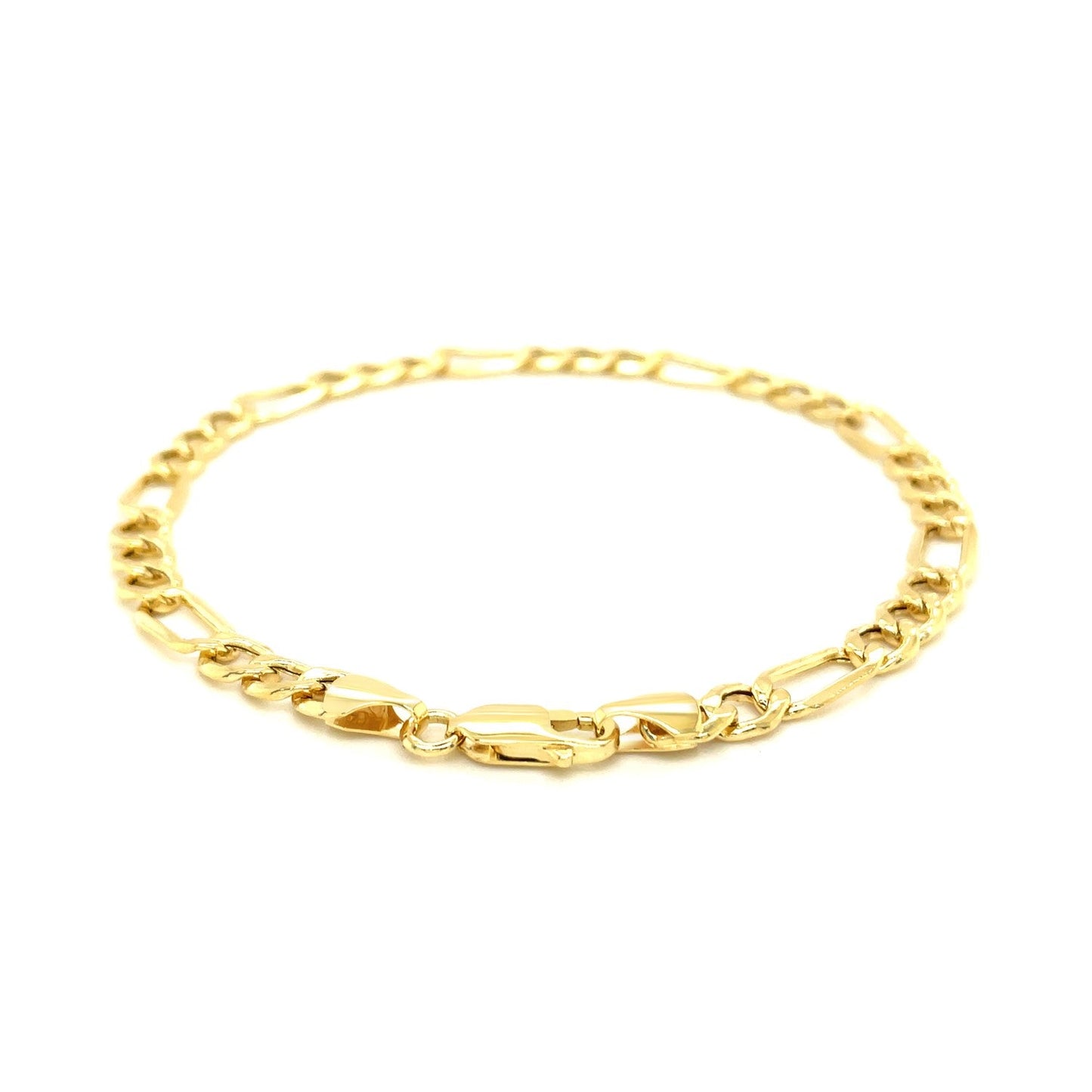 Pulsera Figaro Lite de Oro Amarillo de 14k de 5.4mm