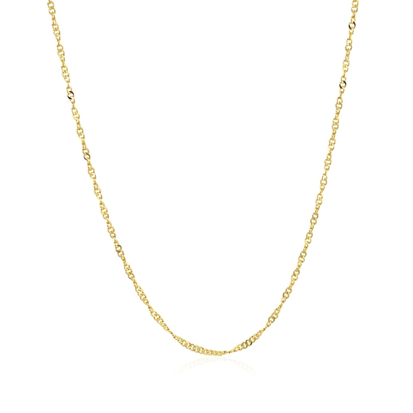 14k Yellow Gold Singapore Style Adjustable Chain