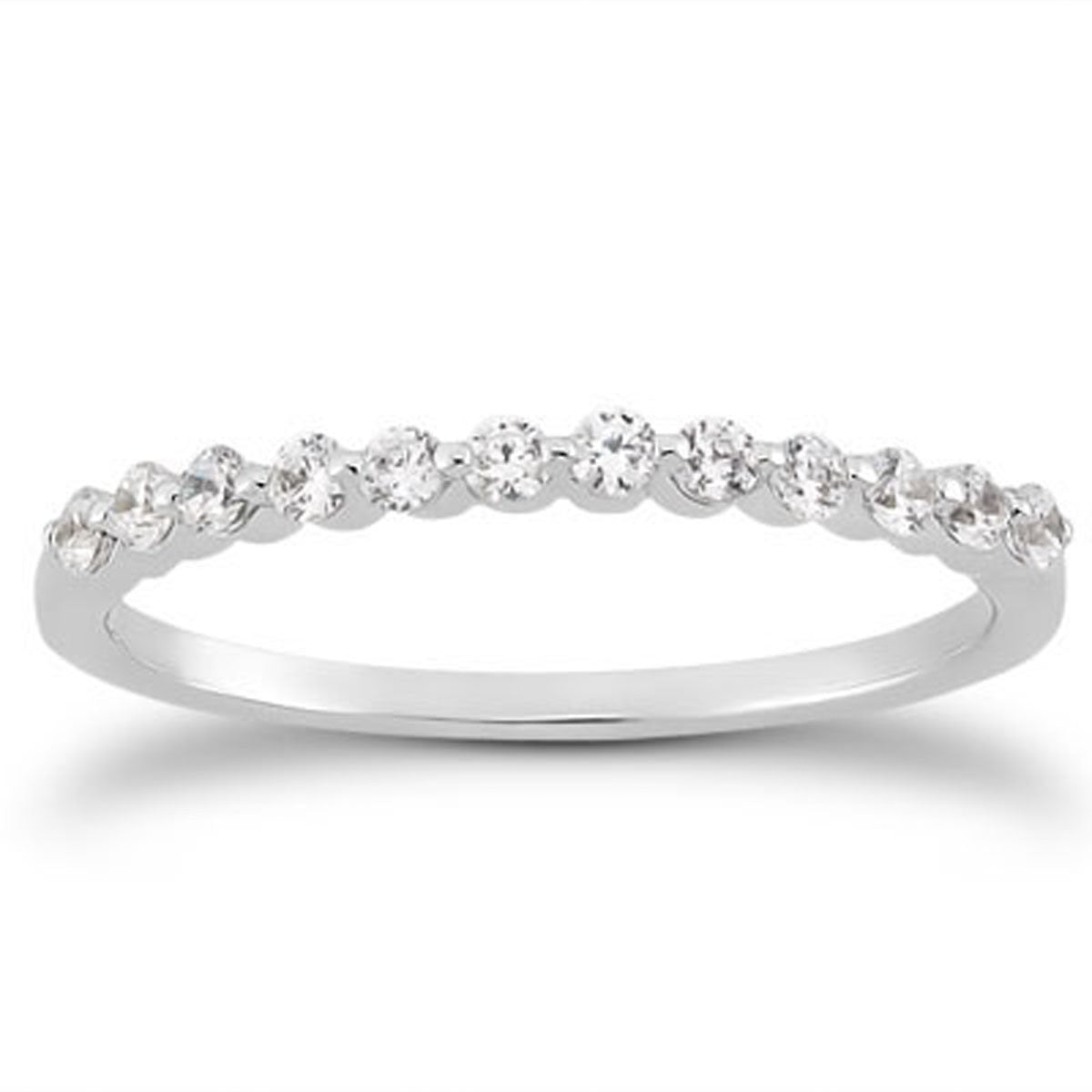 Anillo de Boda de Diamante Flotante de Oro Blanco de 14k
