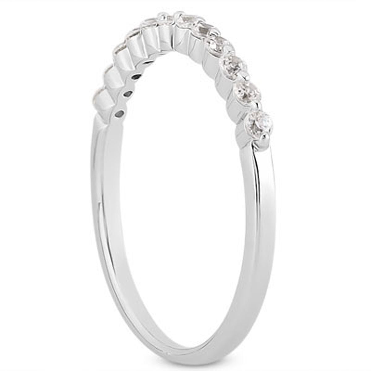 Anillo de Boda de Diamante Flotante de Oro Blanco de 14k