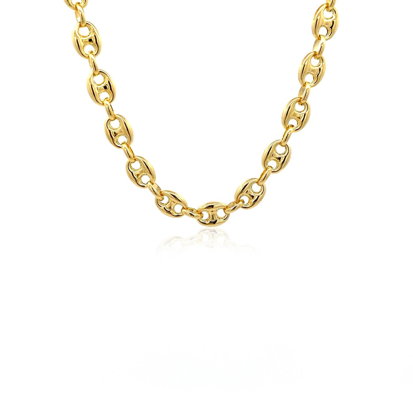 14k Yellow Gold Puffed Mariner Link Chain - 6.9mm