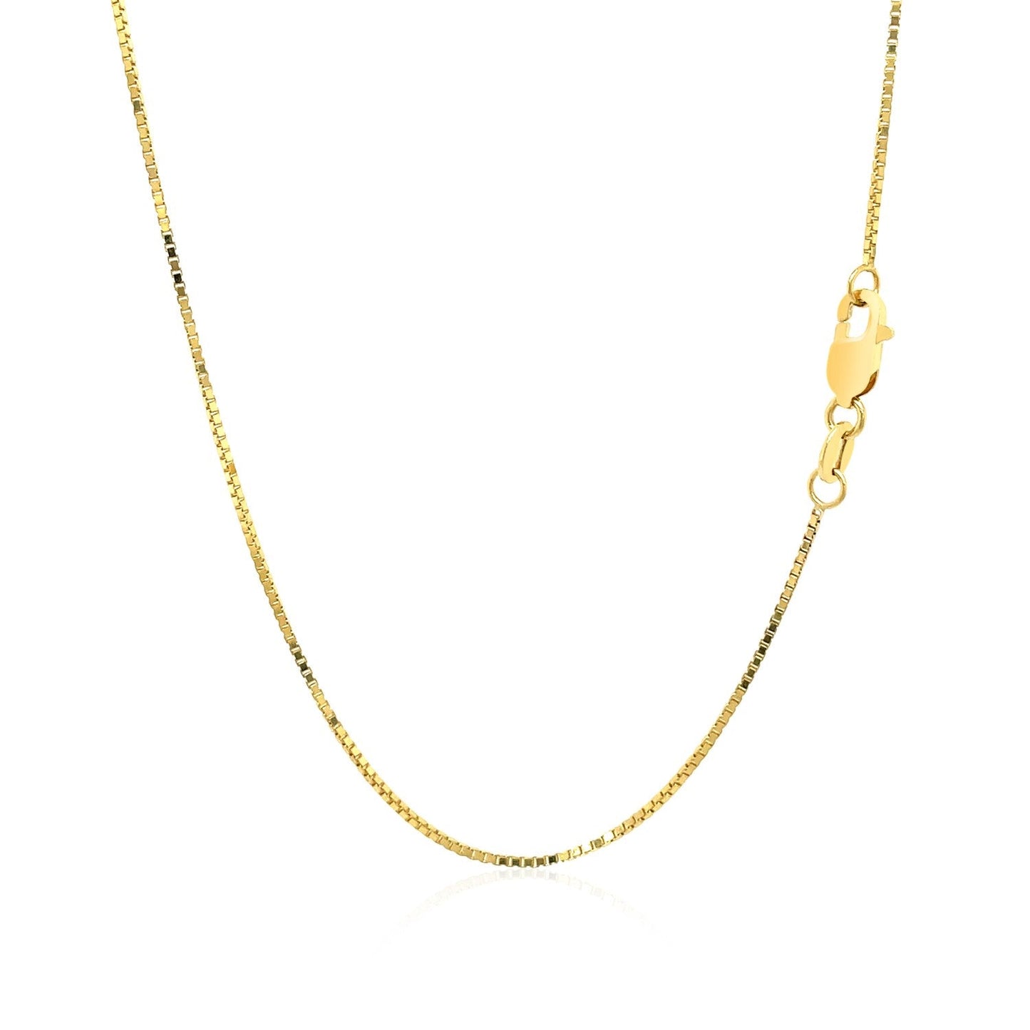 18k Yellow Gold Box Chain - 0.8mm Elegance