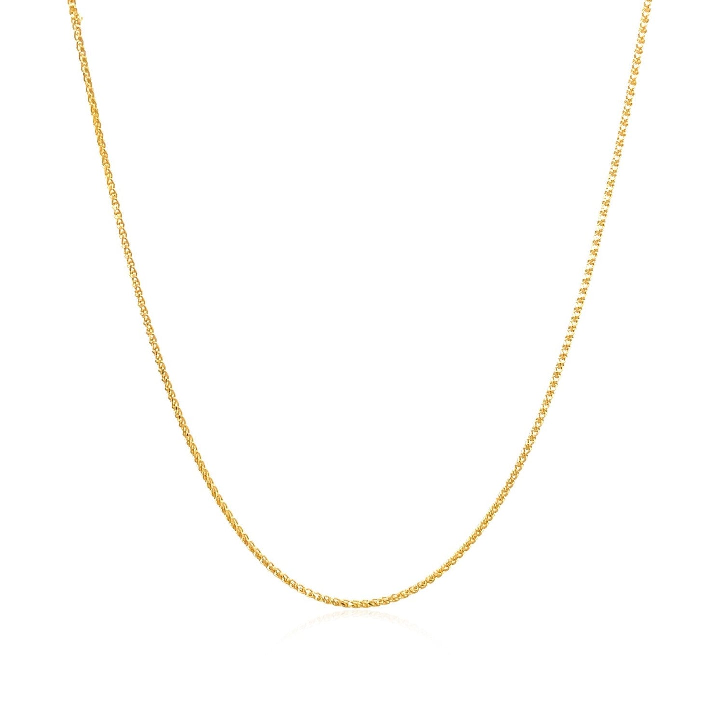 Chaîne en or jaune 14 carats à maillons ronds et taille diamant - 0,6 mm