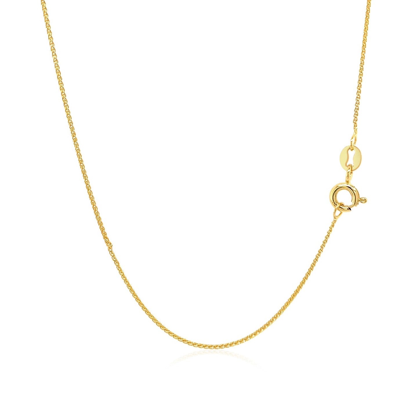 Chaîne en or jaune 14 carats à maillons ronds et taille diamant - 0,6 mm