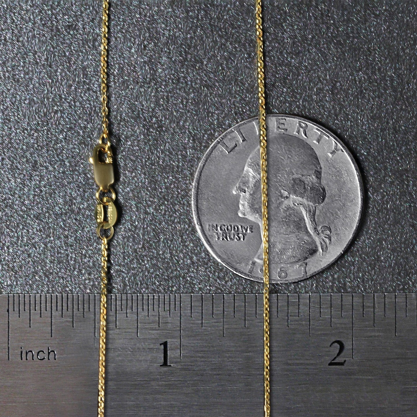 14k Yellow Gold Diamond Cut Cable Link Chain - 0.8mm