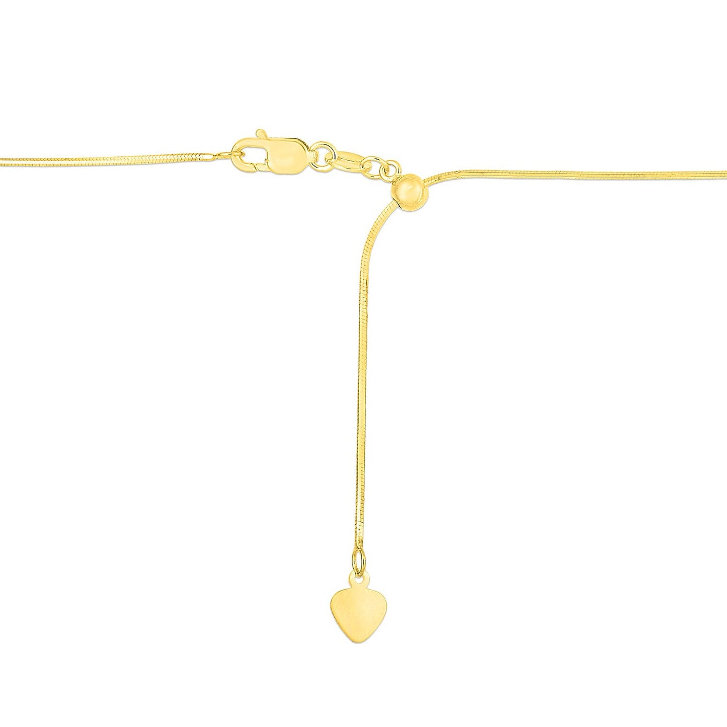 14k Yellow Gold Adjustable Snake Chain - 0.85mm