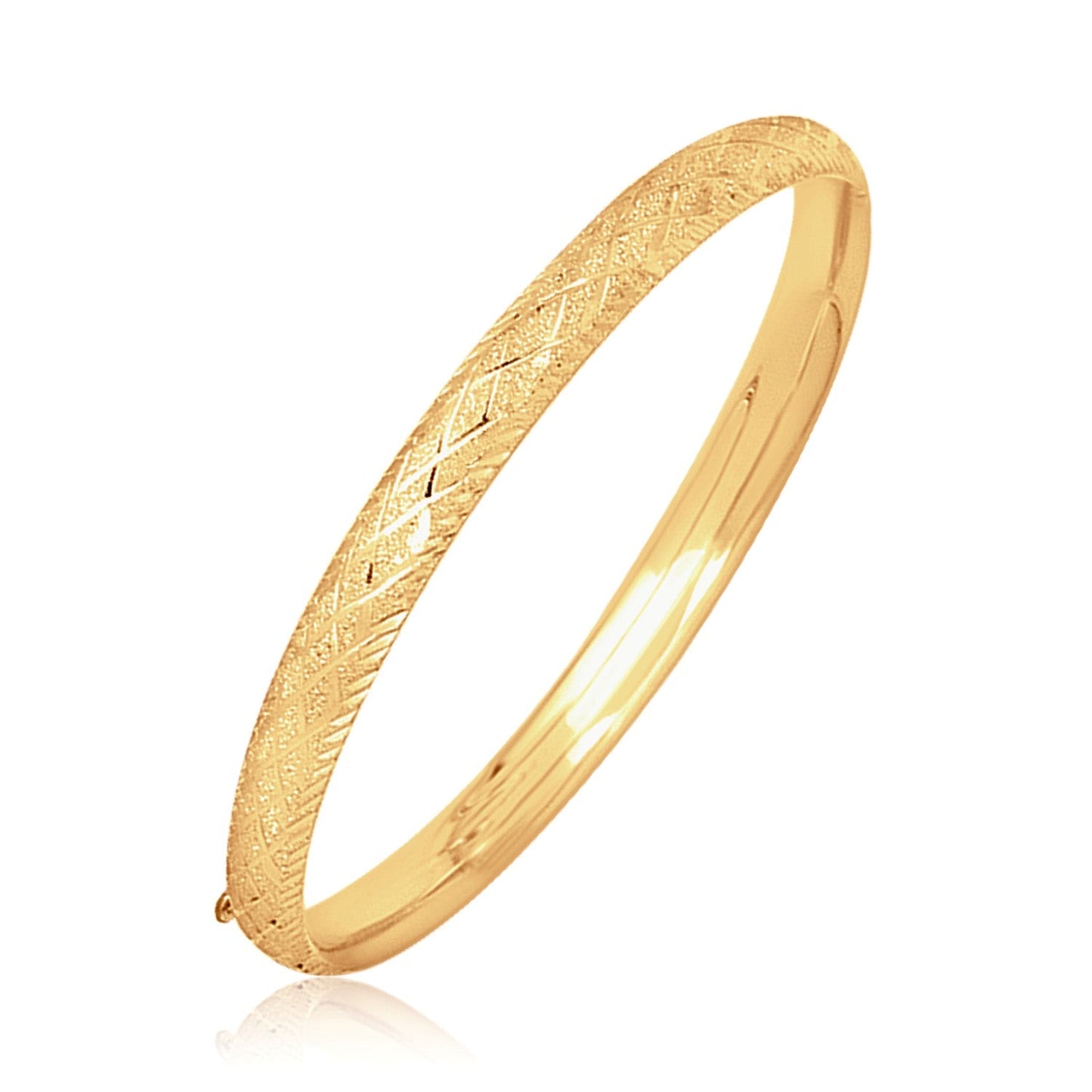 Bracelet en or jaune 14 carats avec diamants sculptés - Design élégant