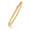 14k Two-Tone Gold Diamond Accent Basket Weave Bracelet