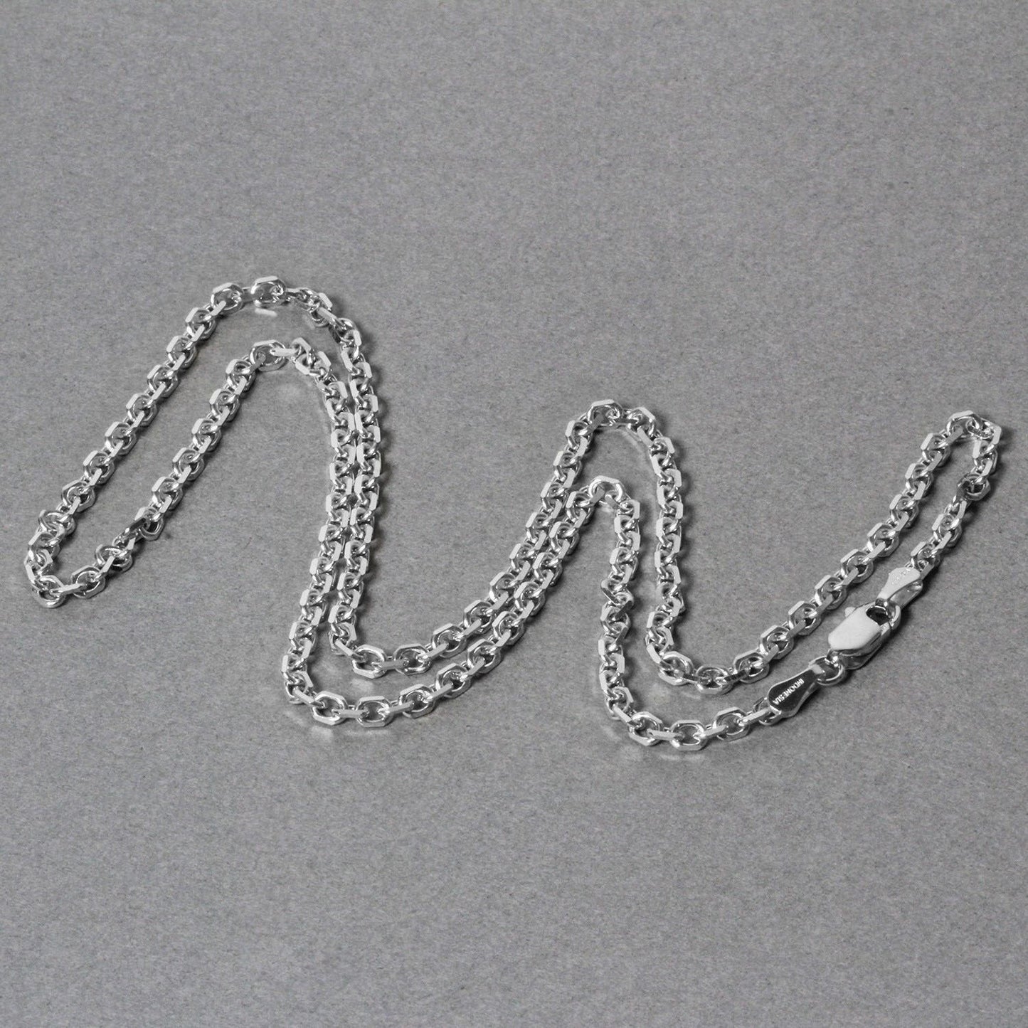 14k White Gold Diamond Cut Cable Link Chain - 2.90 mm