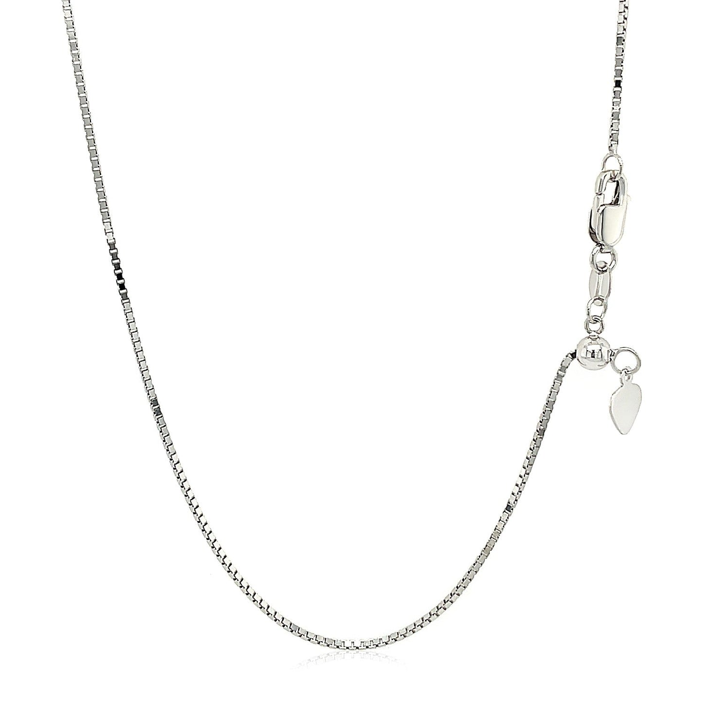 Collier en chaîne à boîte ajustable en or blanc 10k
