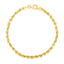 14k Yellow Gold Solid Diamond Cut Rope Bracelet - 4.0mm