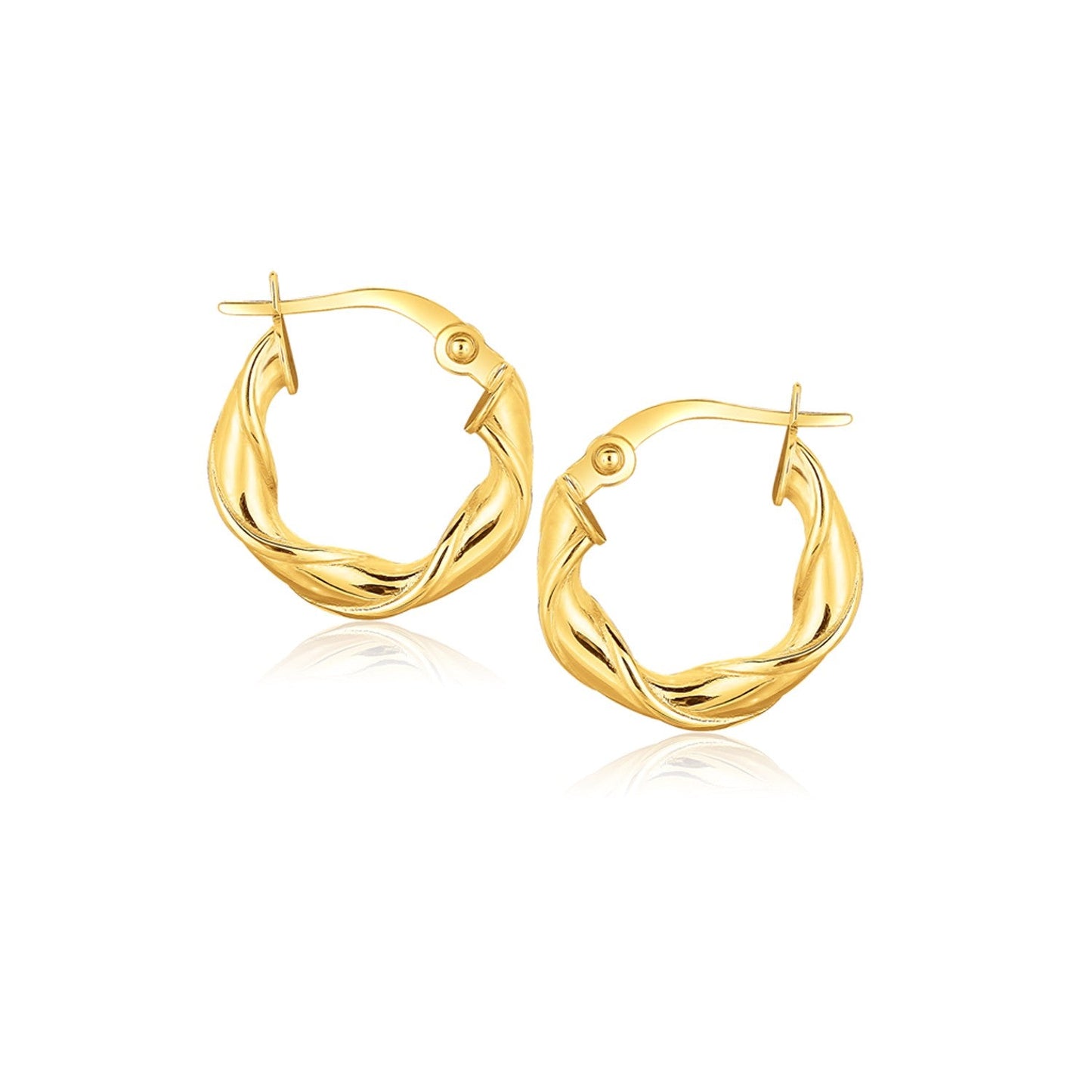 14k Yellow Gold Hoop Earrings - 5/8 Inch