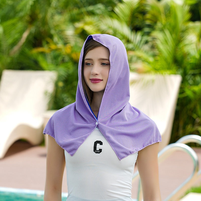 Multi functional cold and sun protection shawl, headscarf, towel, quick drying - Korvel