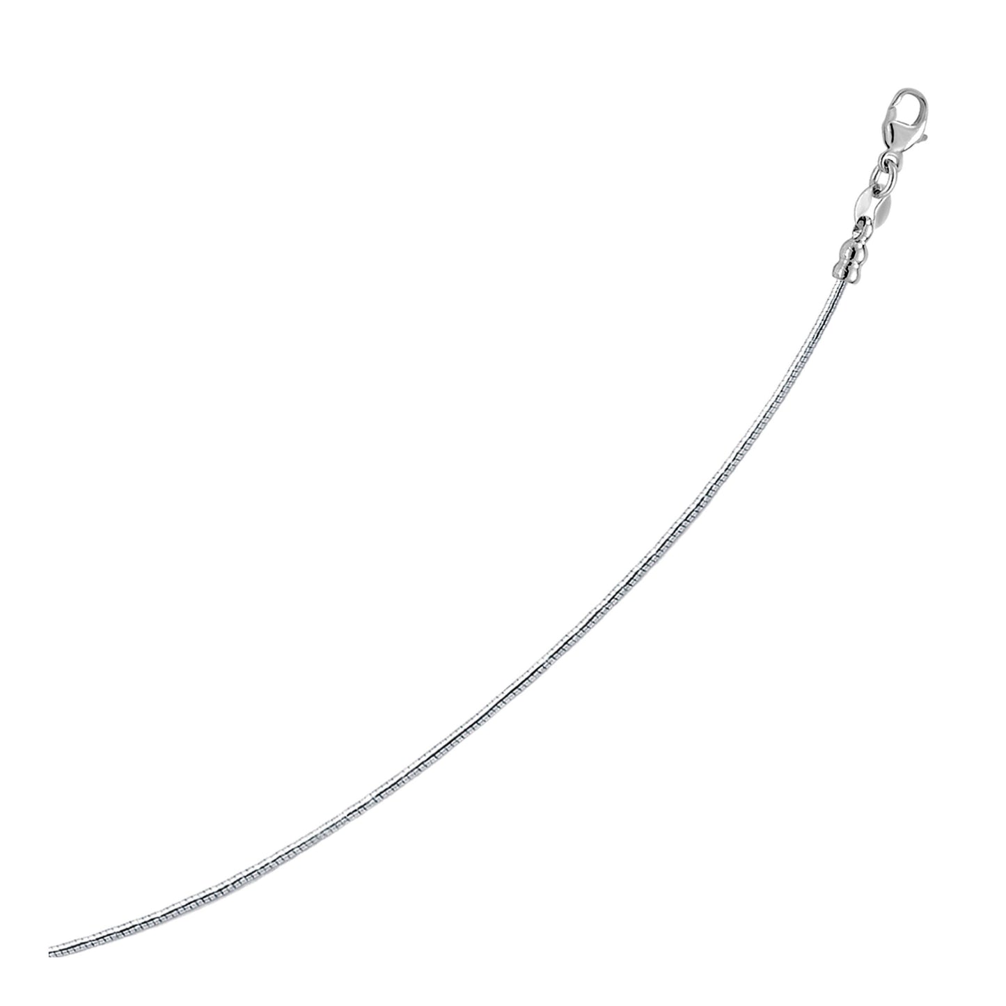 Collier Omega Rond en Or Blanc 14k