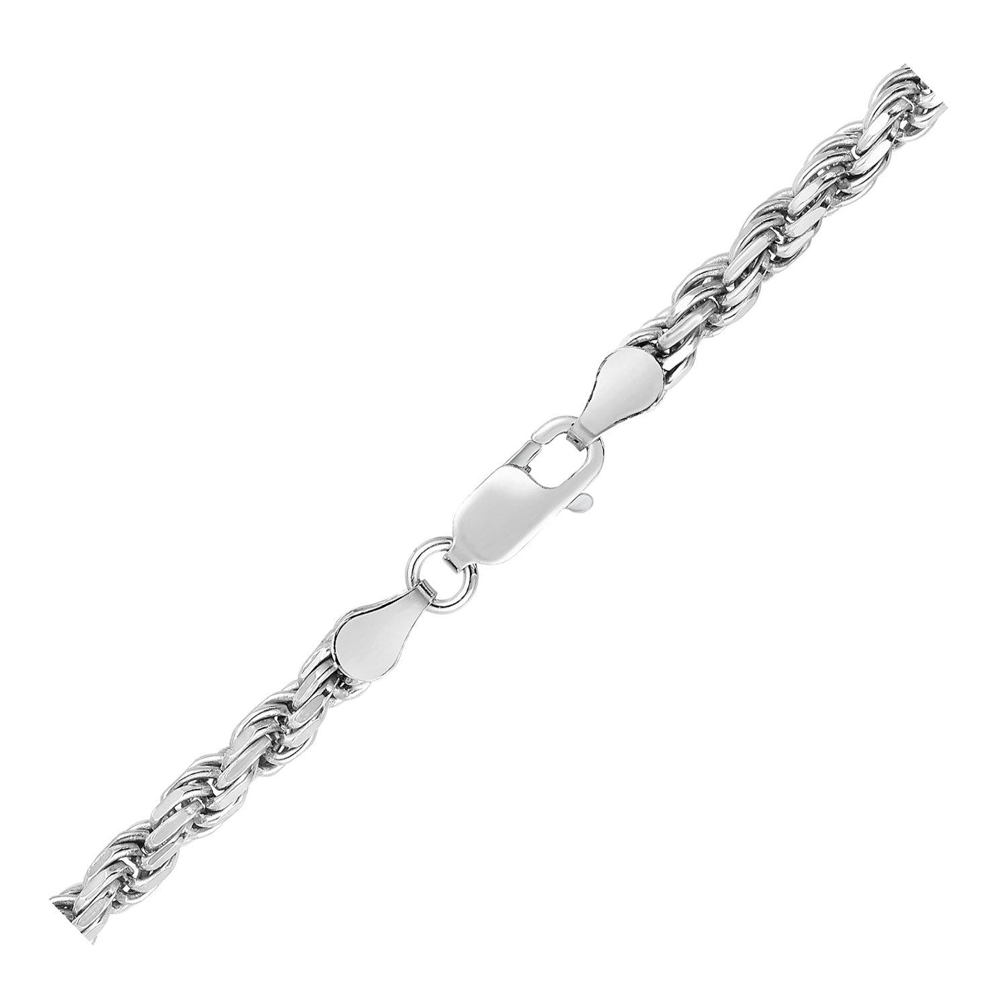 Cadena de Cuerda Cortada de Diamante de Plata Esterlina de 3.6 mm