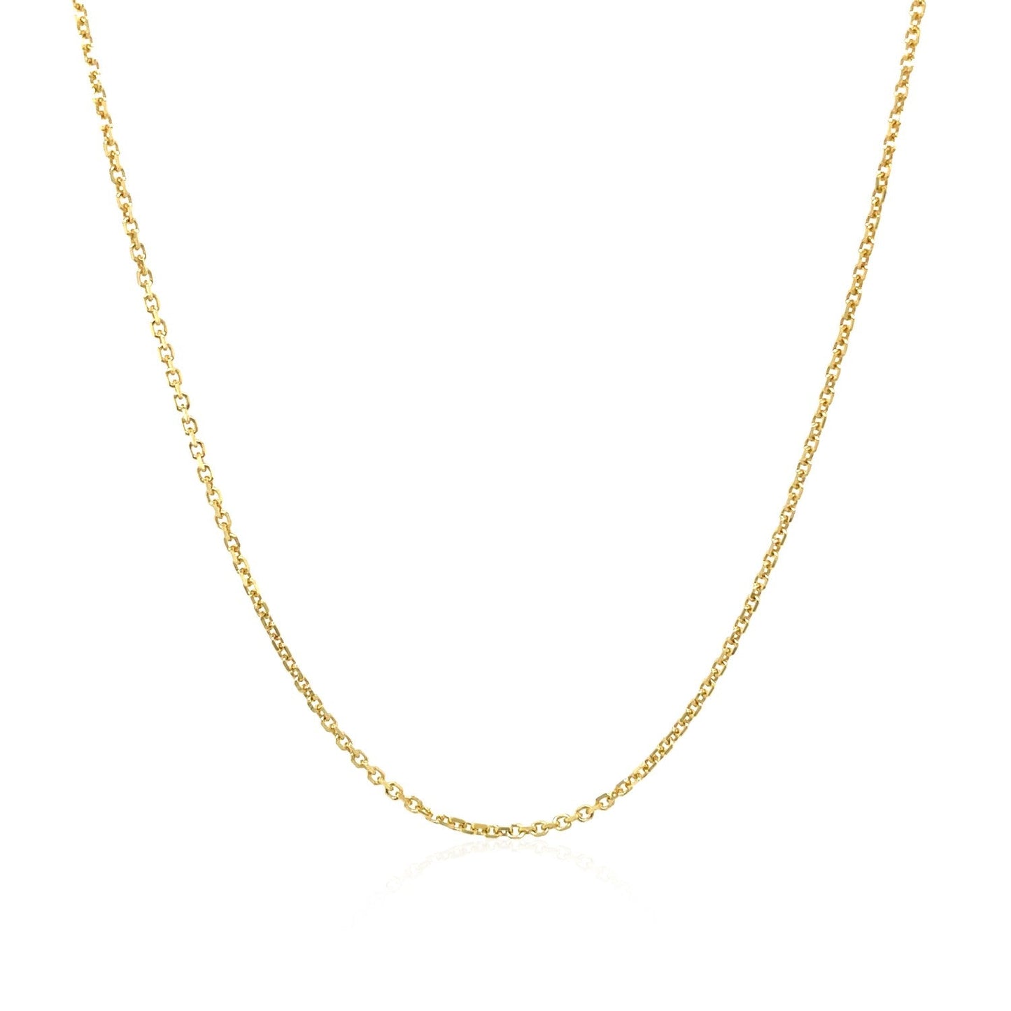 Collar de Cadena de Cable de Oro Amarillo de 10k - 1.1mm
