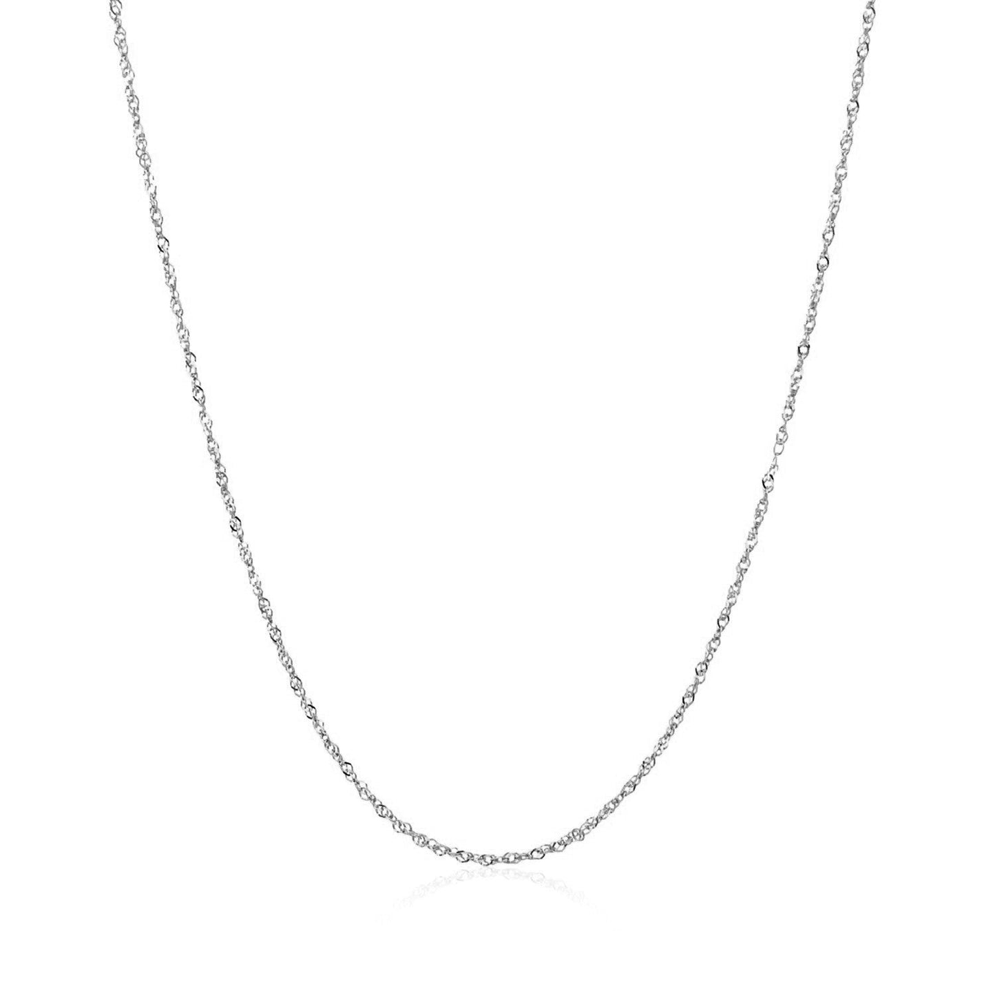 Cadena de Singapur de Oro Blanco de 14k - 0.8mm