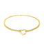 14k Yellow Gold Double Rolo Chain Anklet with Open Heart Station