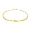 14k Yellow Gold Double Rolo Chain Anklet with Open Heart Station