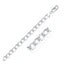 Collier en chaîne curb en argent sterling plaqué rhodium