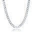 Collier en chaîne curb en argent sterling plaqué rhodium