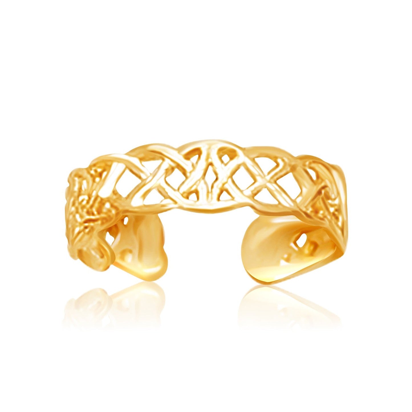 Bague de 14 carats en or jaune avec motif de nœud celtique