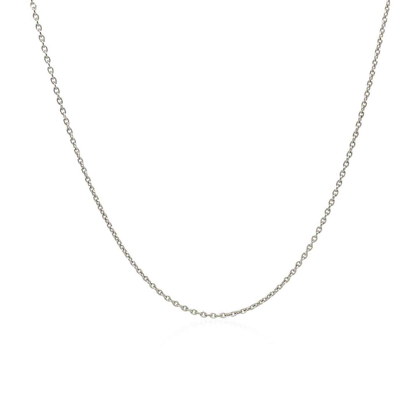Cadena de eslabones ovalados de cable de oro blanco de 14k - 0.97mm