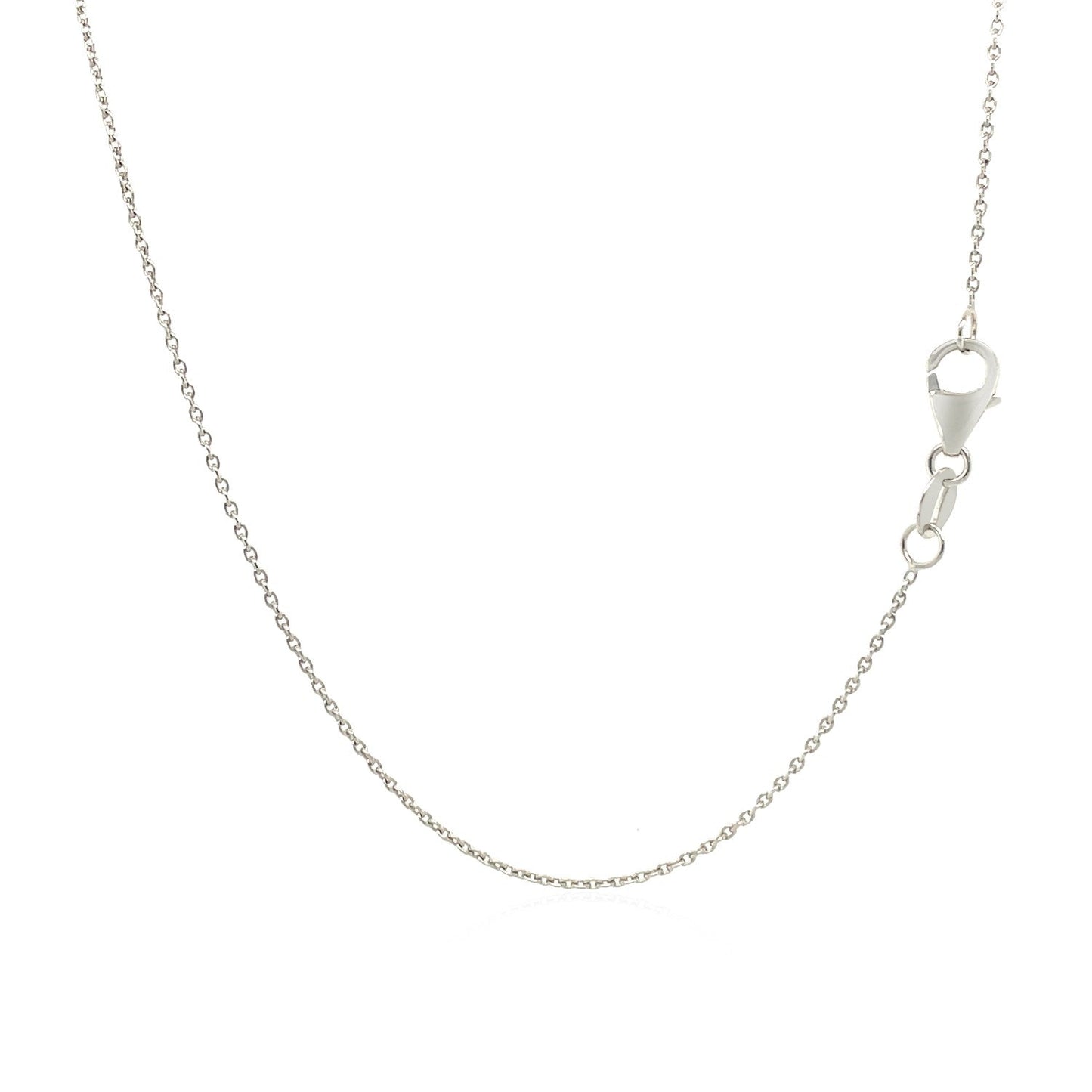 Cadena de eslabones ovalados de cable de oro blanco de 14k - 0.97mm