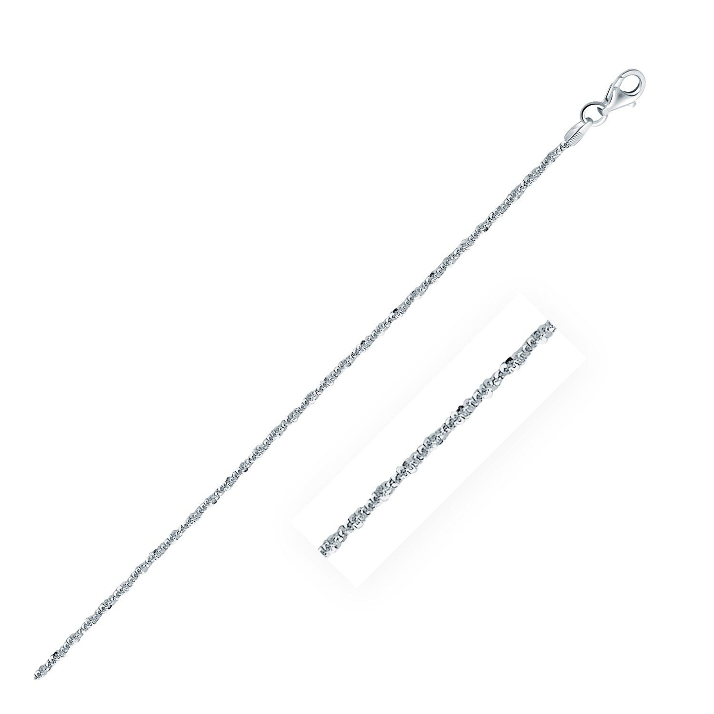 Collier en chaîne scintillante en argent sterling plaqué rhodium
