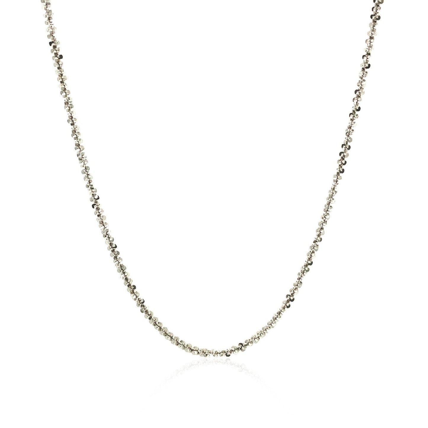 Collier en chaîne scintillante en argent sterling plaqué rhodium