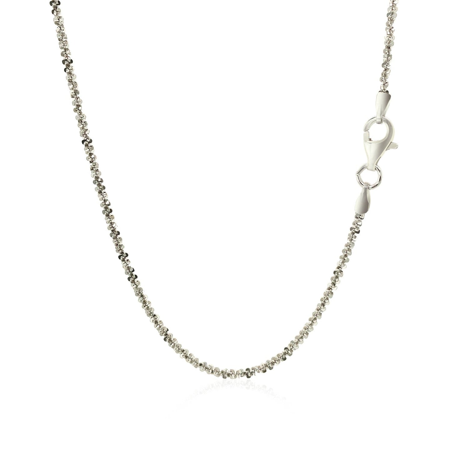 Collier en chaîne scintillante en argent sterling plaqué rhodium